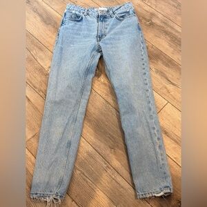 Zara Light Blue Straight-Leg Women's Jeans
